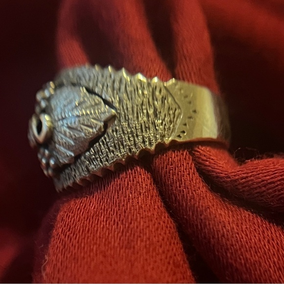 Thailand Sterling Silver Textured Vintage Hand Made Floral Ring Unique Size 8 - Picture 2 of 10